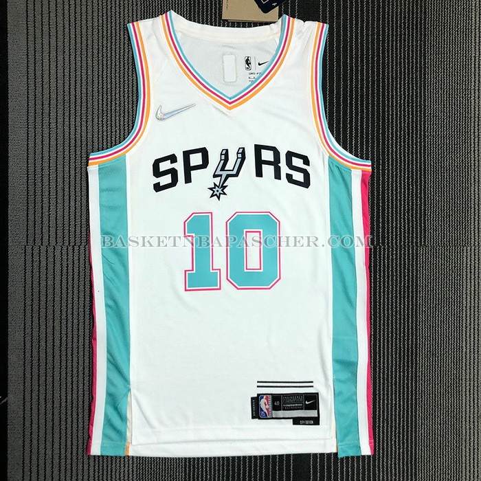 Maillot San Antonio Spurs Demar Derozan NO 10 Ville 2021-22 Blanc